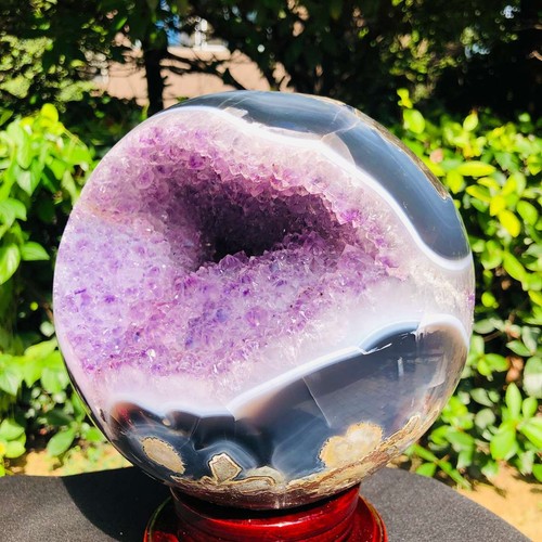 Natural agate sphere - 13.94, lb